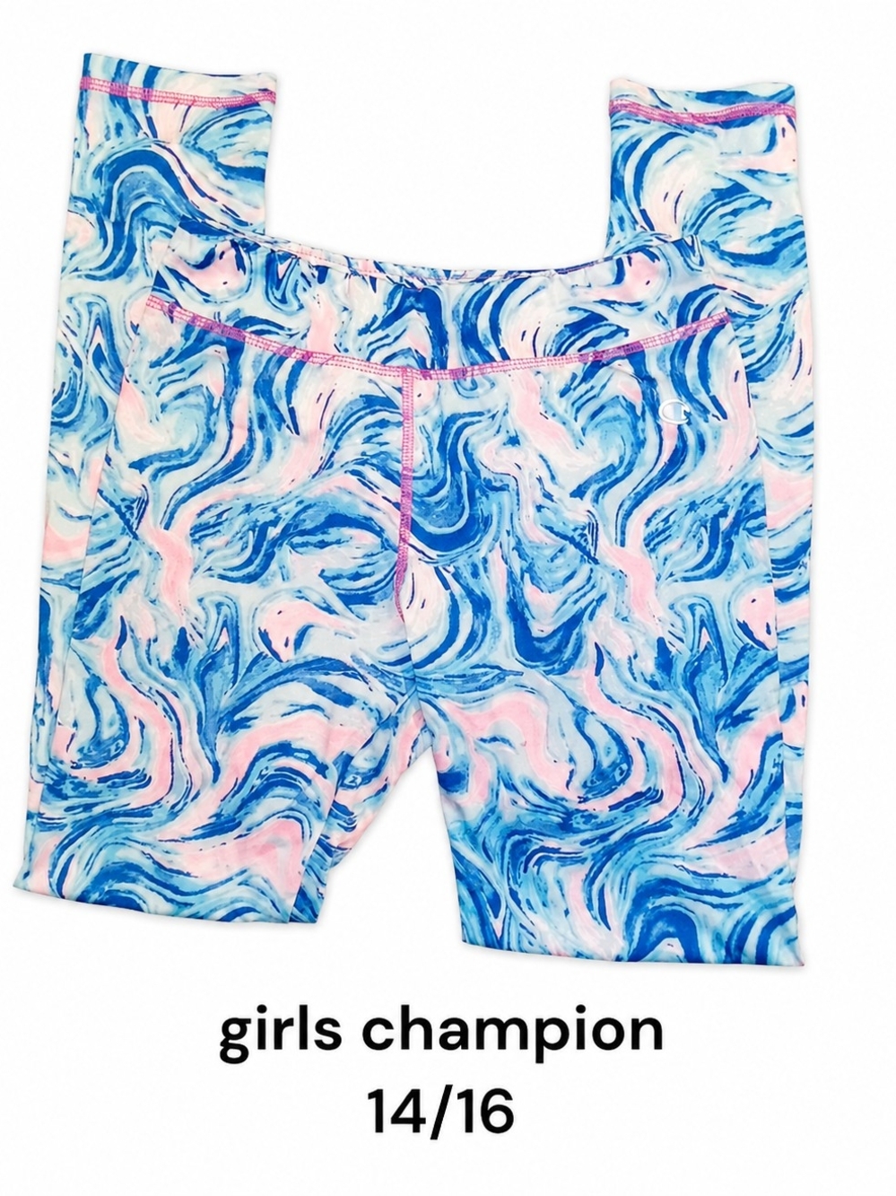 Champion Girls Blue & Pink Swirl Leggings
